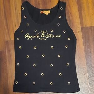Apple Bottoms Black Tank Top with Gold Accents